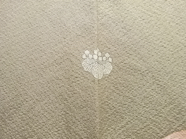  竹笹に枝梅模様一つ紋訪問着